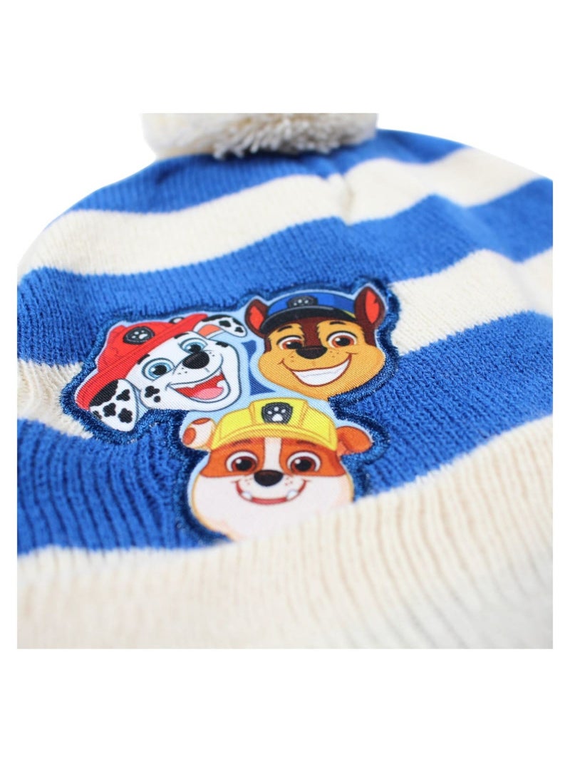 Paw Patrol - Bonnet garçon avec pompon imprimé Bleu - Kiabi