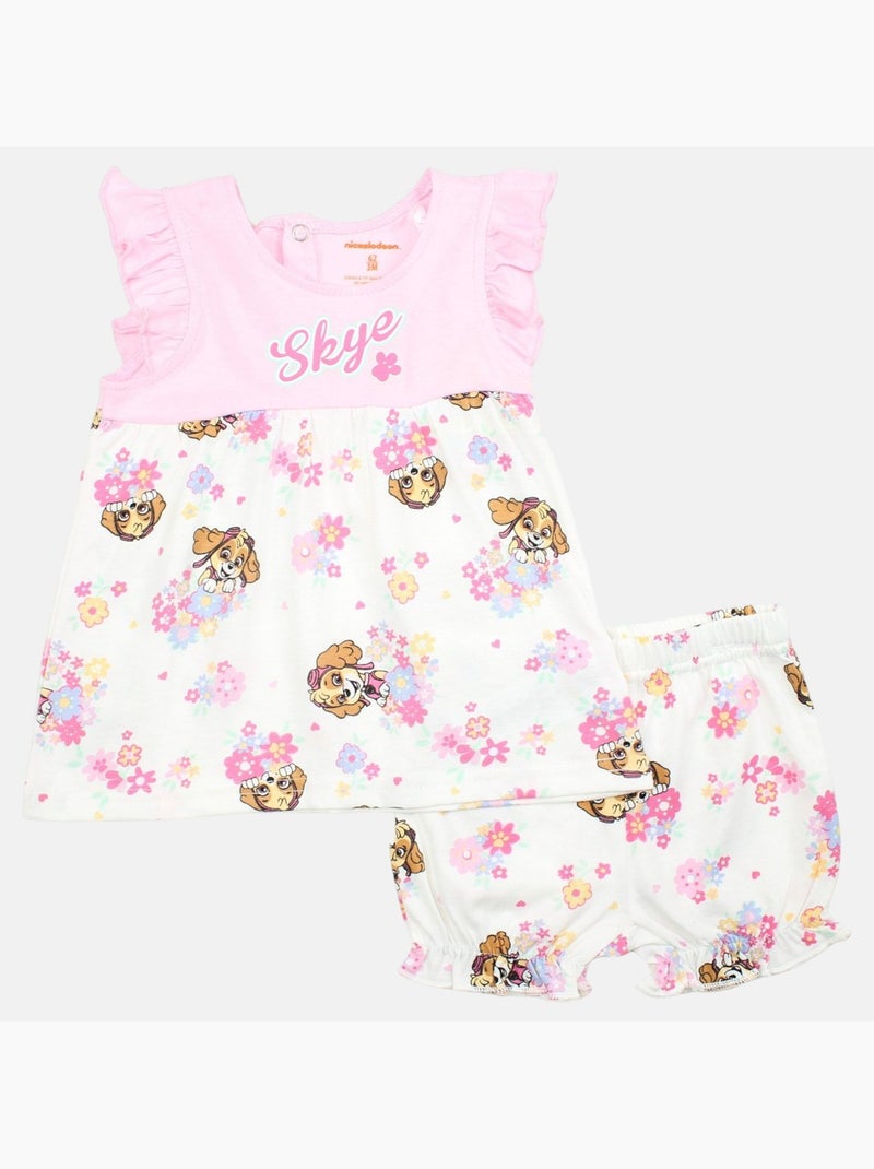 Paw Patrol - Ensemble bébé t-shirt et short imprimé Rose - Kiabi
