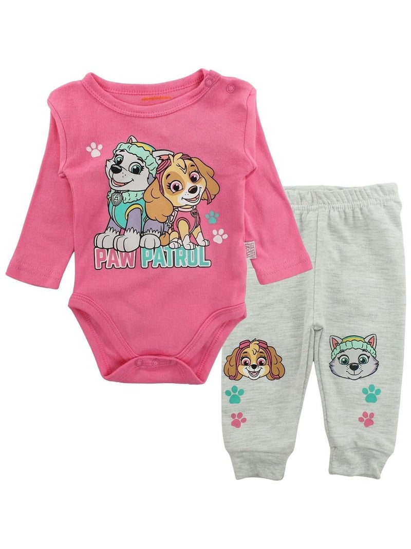 Paw Patrol - Ensemble ​​Body pantalon bébé fille Imprimé La Pat' Patrouille Rose - Kiabi