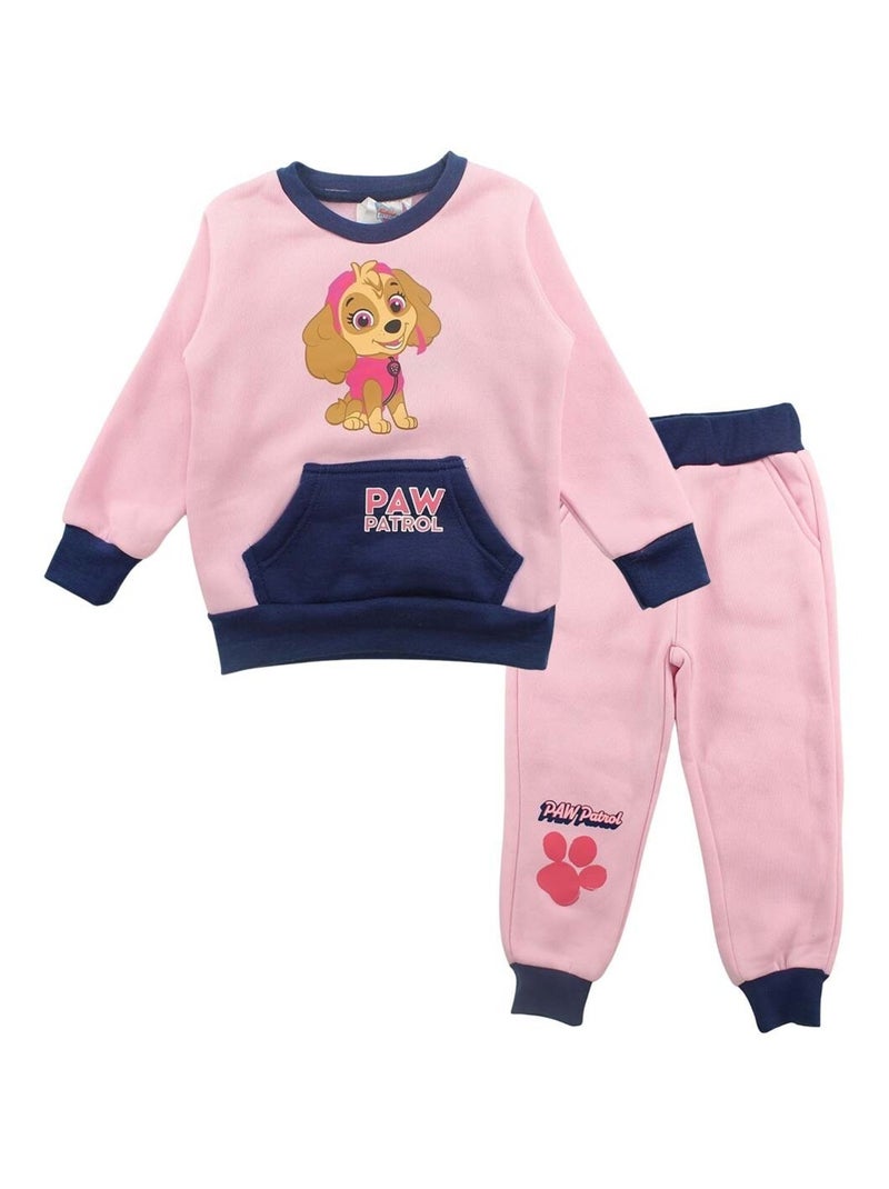 Paw Patrol - Ensemble Sweat et pantalon de jogging La Pat' Patrouille Rose - Kiabi