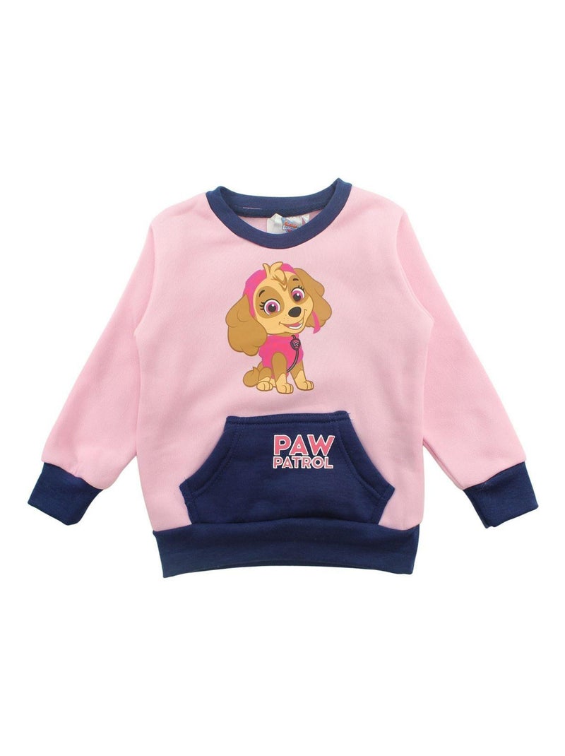 Paw Patrol - Ensemble Sweat et pantalon de jogging La Pat' Patrouille Rose - Kiabi