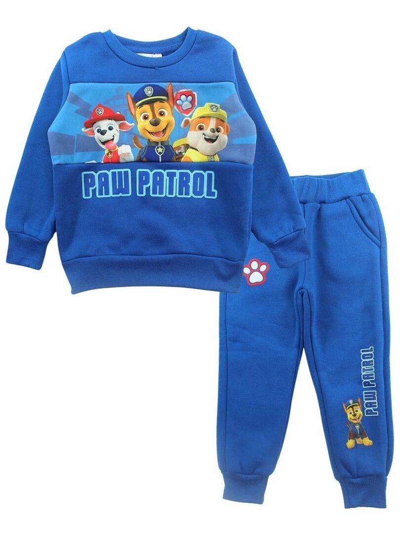 Paw Patrol Ensemble Sweat pantalon garcon Imprime La Pat Patrouille Bleu Kiabi nu