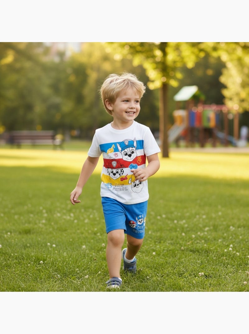 Paw Patrol - Ensemble t-shirt et short garçon imprimé Bleu - Kiabi