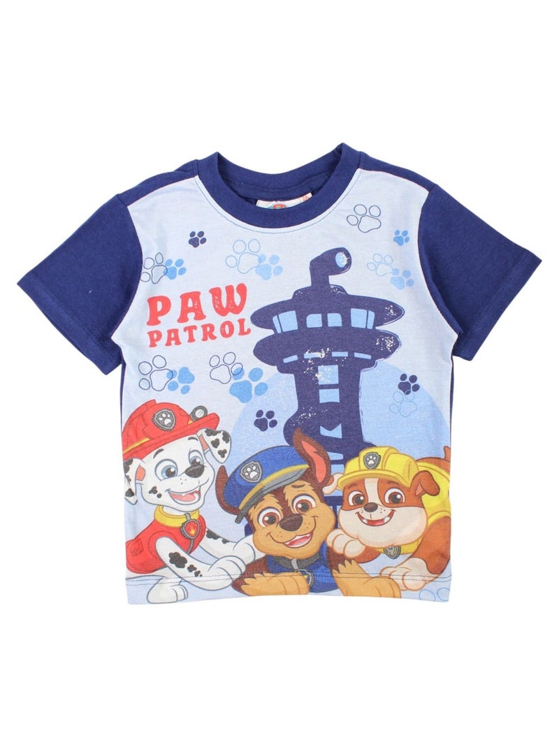 Paw Patrol - Ensemble t-shirt manches courtes et short enfant imprimé Bleu marine - Kiabi