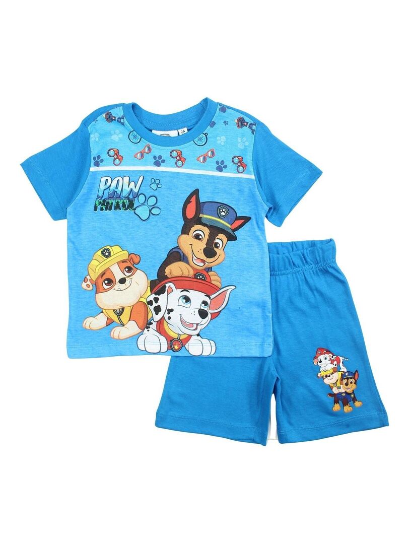 Paw Patrol - Ensemble ​​T-shirt short garçon Imprimé La Pat' Patrouille Bleu - Kiabi