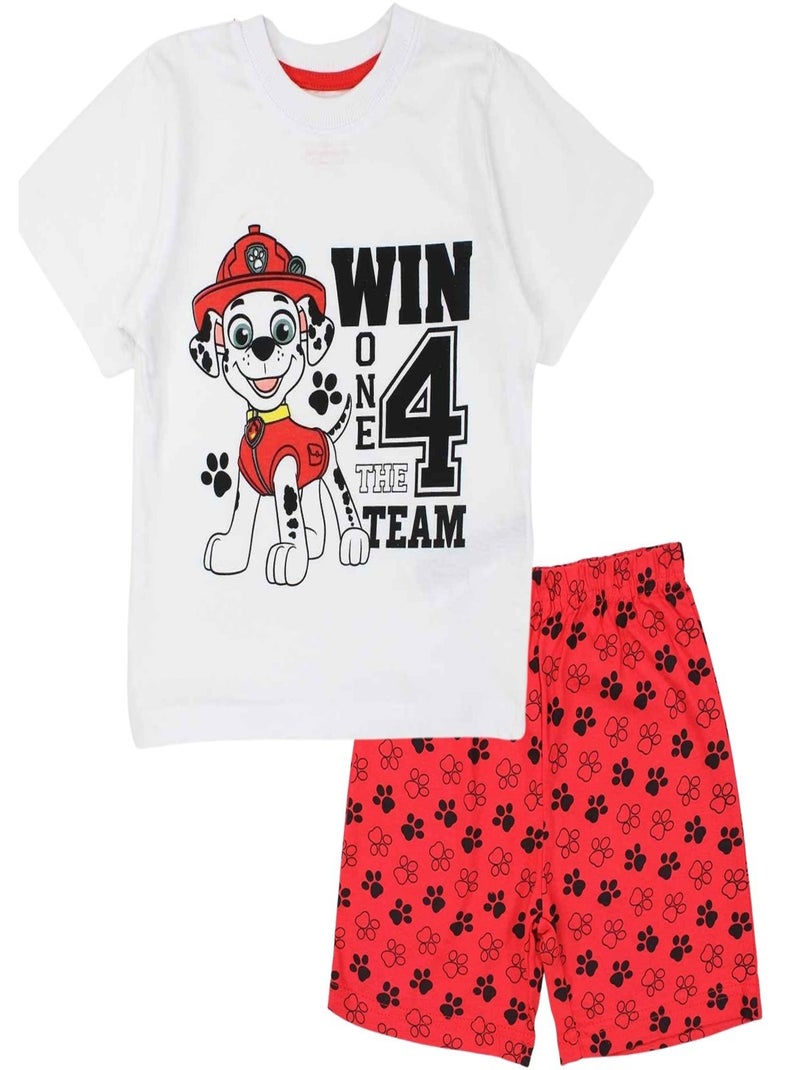 Paw Patrol - Ensemble ​​T-shirt short Imprimé La Pat' Patrouille Blanc - Kiabi