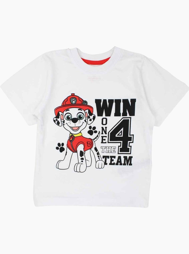 Paw Patrol - Ensemble ​​T-shirt short Imprimé La Pat' Patrouille Blanc - Kiabi