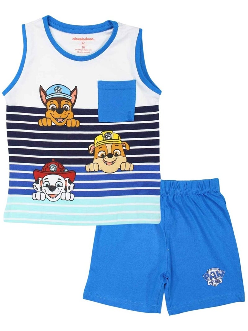Paw Patrol - Ensemble ​​T-shirt short Imprimé La Pat' Patrouille Bleu - Kiabi