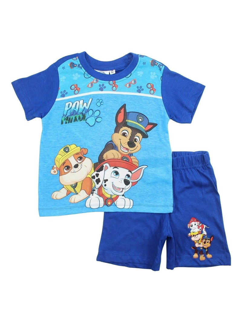 Paw Patrol - Ensemble ​​T-shirt short Imprimé La Pat' Patrouille Bleu marine - Kiabi