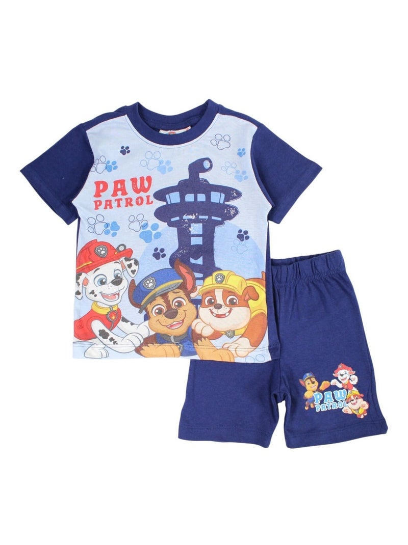 Paw Patrol - Ensemble ​​T-shirt short Imprimé La Pat' Patrouille Bleu marine - Kiabi