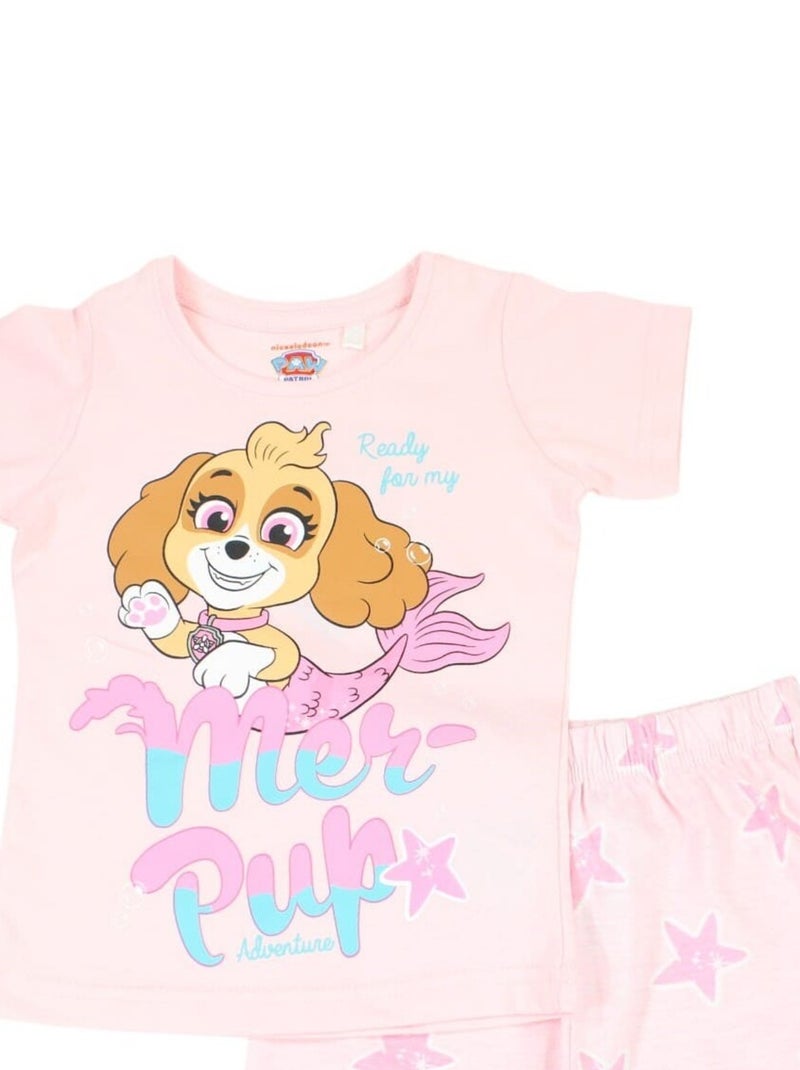 Paw Patrol - Ensemble ​​T-shirt short Imprimé La Pat' Patrouille Rose - Kiabi