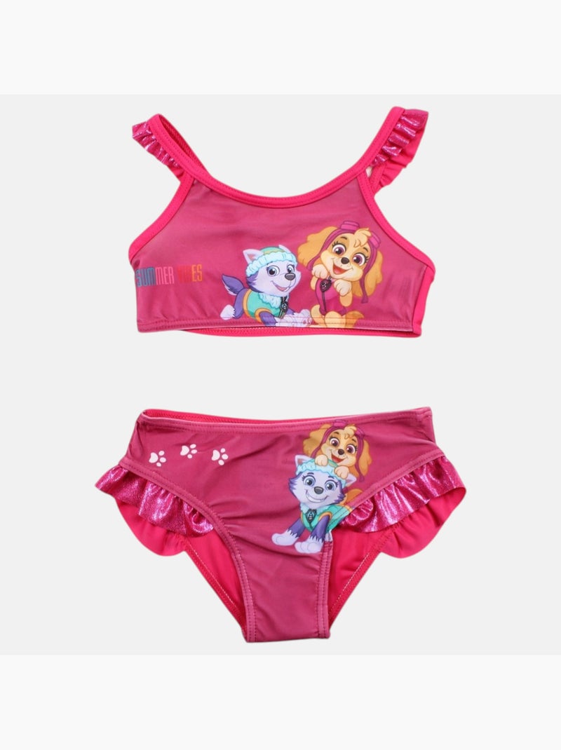 Paw Patrol - Maillot de bain deux pièces enfant imprimé Rose fushia - Kiabi
