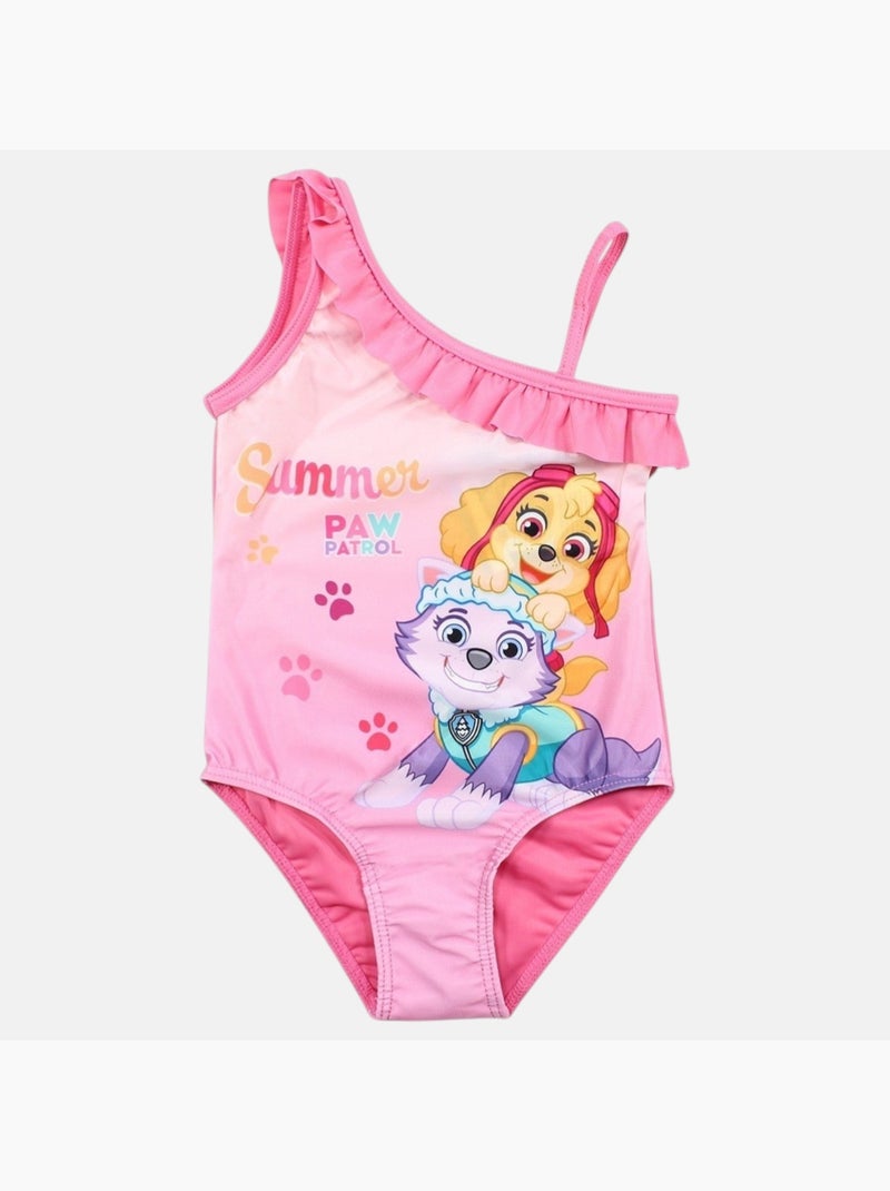 Paw Patrol - Maillot de bain une pièce enfant imprimé Rose - Kiabi
