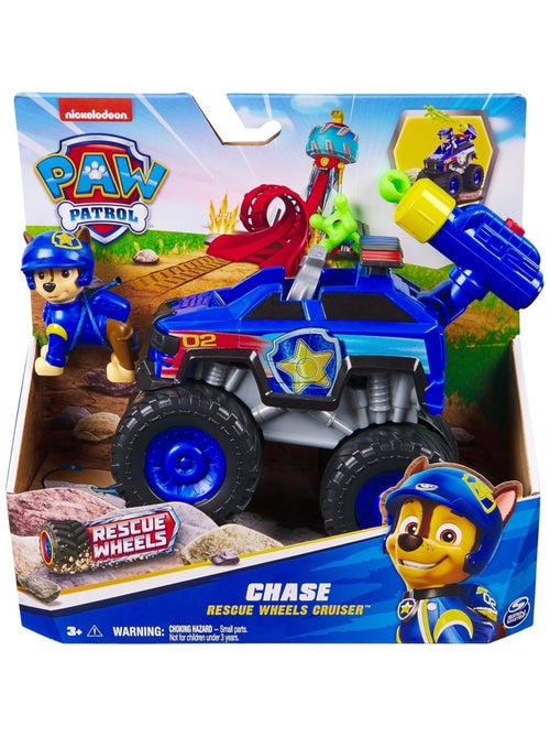 Paw Patrol - Pat Patrouille - Véhicule + figurine Chase Rescue Wheels - Kiabi