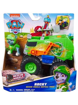 Paw Patrol - Pat Patrouille - Véhicule + figurine Rocky Rescue Wheels