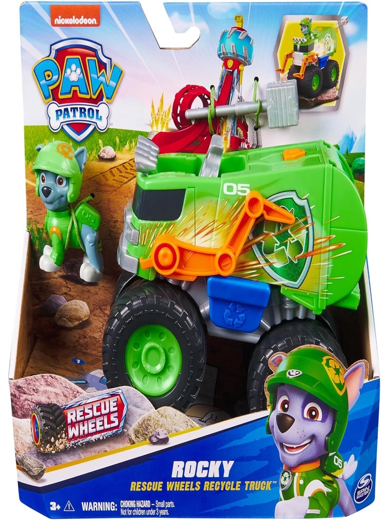 Paw Patrol - Pat Patrouille - Véhicule + figurine Rocky Rescue Wheels Vert - Kiabi