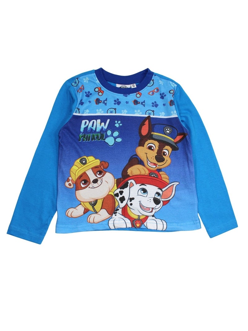 Paw Patrol - Pyjama coton Garçon La Pat' Patrouille Bleu - Kiabi