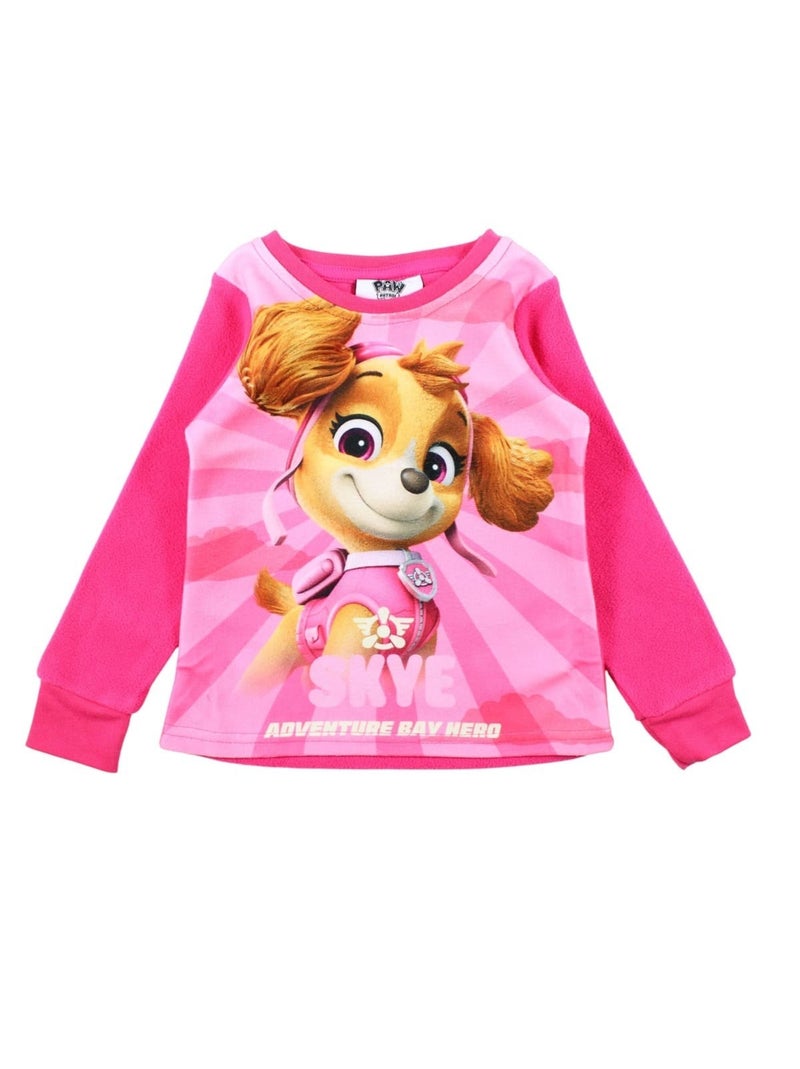 Paw Patrol - Pyjama polaire fille imprimé Rose - Kiabi