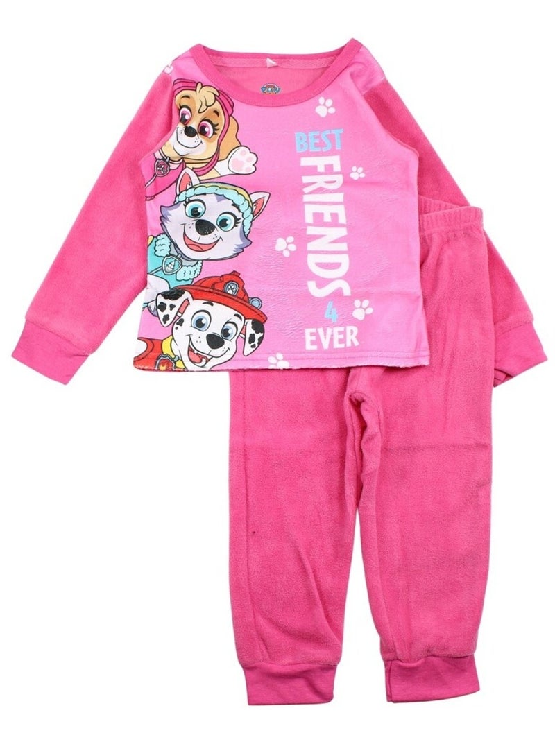 Paw Patrol - Pyjama polaire La Pat' Patrouille Rose - Kiabi