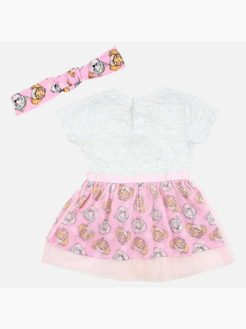 Paw Patrol - Robe bébé tulle imprimée Rose - Kiabi