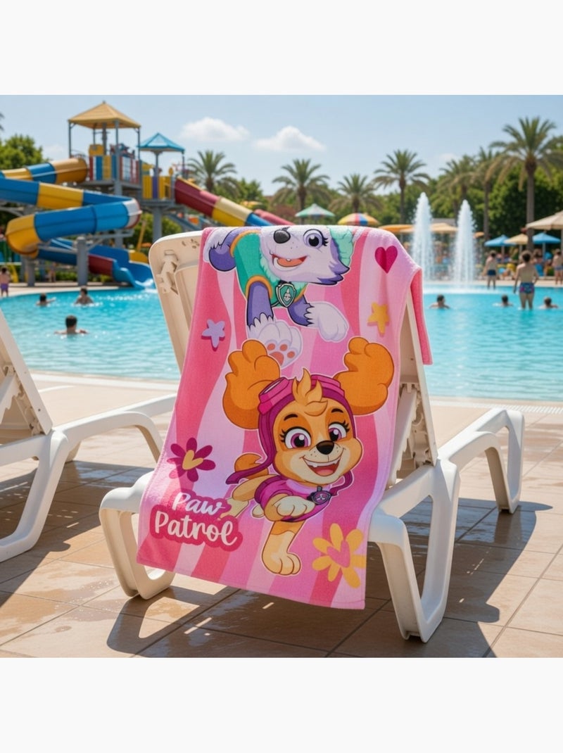 Paw Patrol - Serviette polyester enfant imprimée Rose - Kiabi