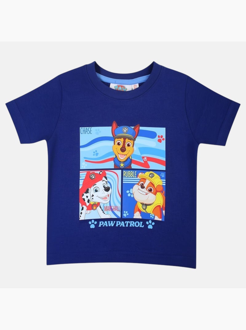 Paw Patrol - T-shirt manches courtes enfant imprimé Bleu marine - Kiabi
