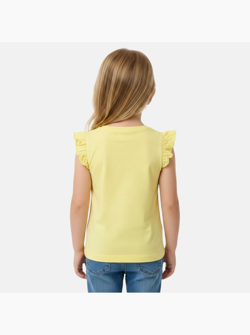 Paw Patrol - T-shirt manches courtes fille imprimé Jaune - Kiabi