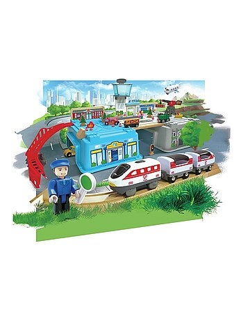 Paysage urbain train dans boîte de rangement