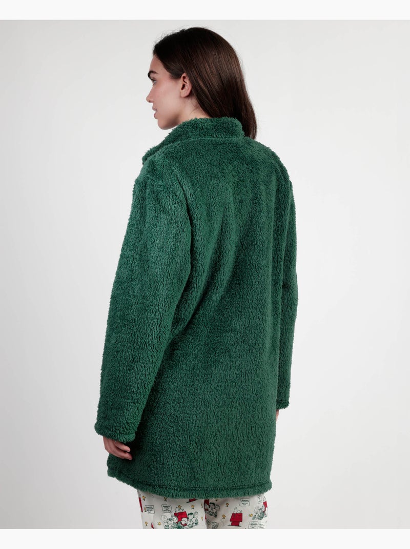 PEANUTS Peignoir chaud à manches longues classique pour femme Peanuts Vert - Kiabi