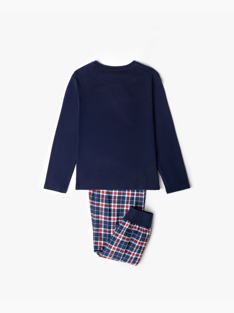 PEANUTS Pyjama Manga Large Tapeta Let It Snow pour Garçon Bleu marine - Kiabi