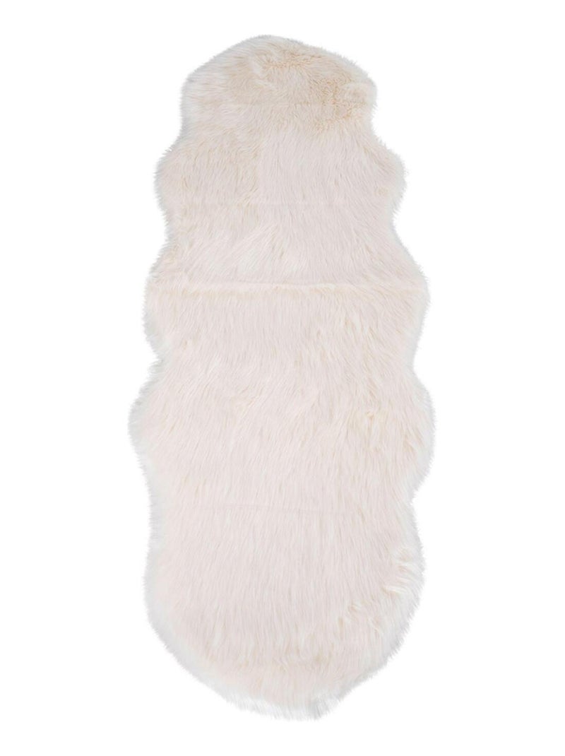 Peau d'agneau artificielle ivoire 60 x 180 cm - House Nordic Blanc - Kiabi