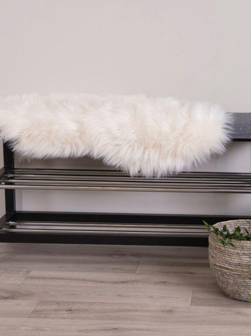 Peau d'agneau artificielle ivoire 60 x 180 cm - House Nordic Blanc - Kiabi