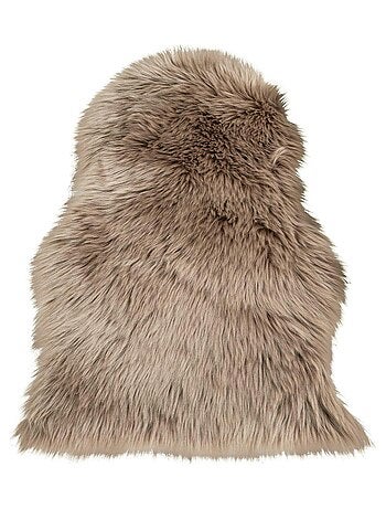 Peau d'agneau artificielle marron grise 50 x 85 cm - House Nordic