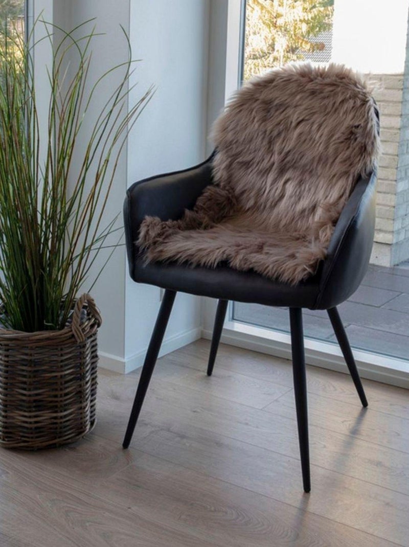 Peau d'agneau artificielle marron grise 50 x 85 cm - House Nordic Marron - Kiabi