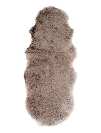 Peau d'agneau artificielle marron grise 60 x 180 - House Nordic