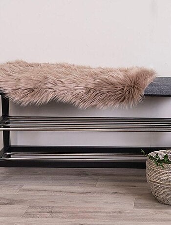 Peau d'agneau artificielle marron grise 60 x 180 - House Nordic