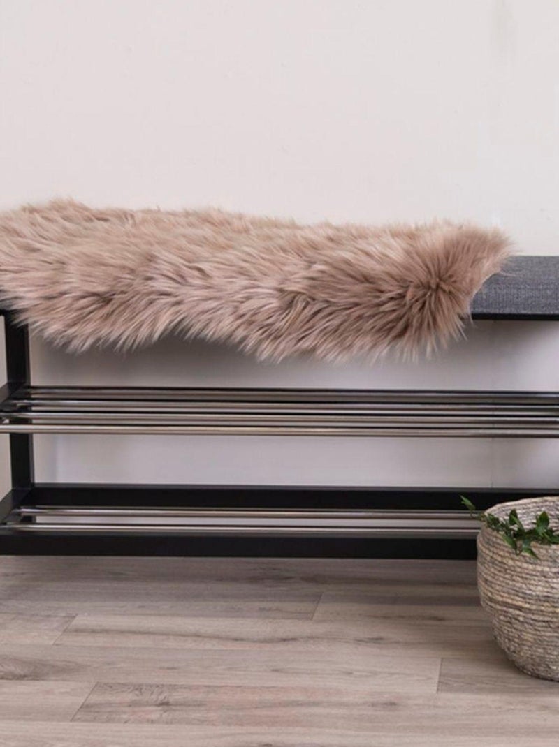 Peau d'agneau artificielle marron grise 60 x 180 - House Nordic Marron - Kiabi