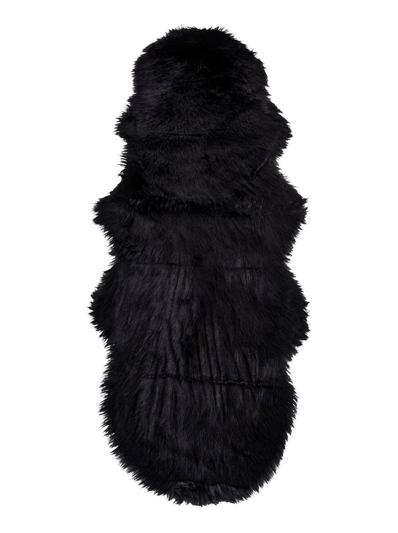 Peau d'agneau artificielle noire 60 x 180 cm - House Nordic Noir mat - Kiabi