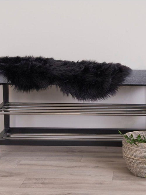 Peau d'agneau artificielle noire 60 x 180 cm - House Nordic - Kiabi
