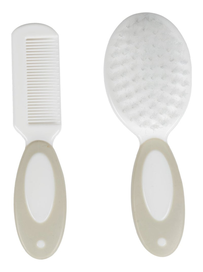 Peigne et brosse - Poupy -pour bébé Blanc Vert - Kiabi