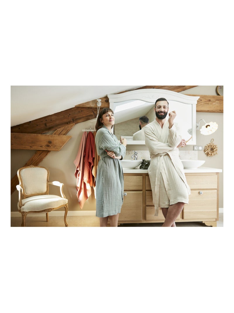 Peignoir - L'effet papillon - Gaze De Coton Camel - Kiabi