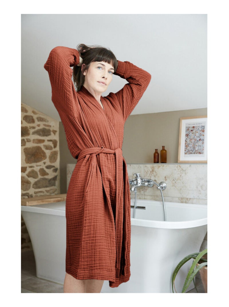 Peignoir - L'effet papillon - Gaze De Coton Terracotta - Kiabi
