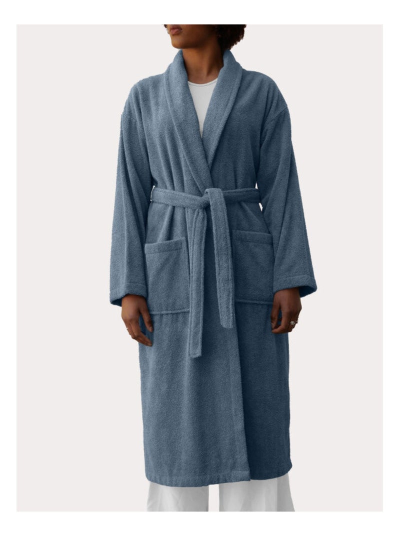 Peignoir - Vent du Sud - 100% Coton Bleu gris - Kiabi