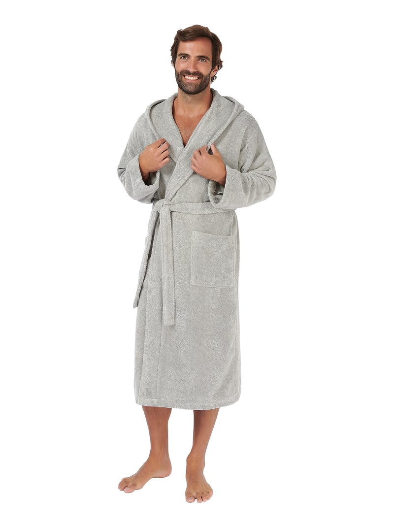 Peignoir à capuche EFFICIENCE PURE Capuche Gris perle - Kiabi
