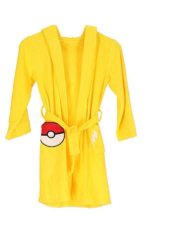Peignoir à capuche Pokémon Pikachu, Coton jaune