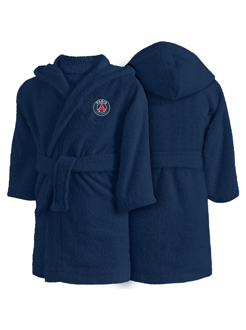 Peignoir à capuche pour enfant 100% coton, PSG TRICOLORE Bleu marine - Kiabi