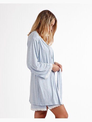 Peignoir à manches longues ADMAS CLASSIC pour femme, motif cœurs doux