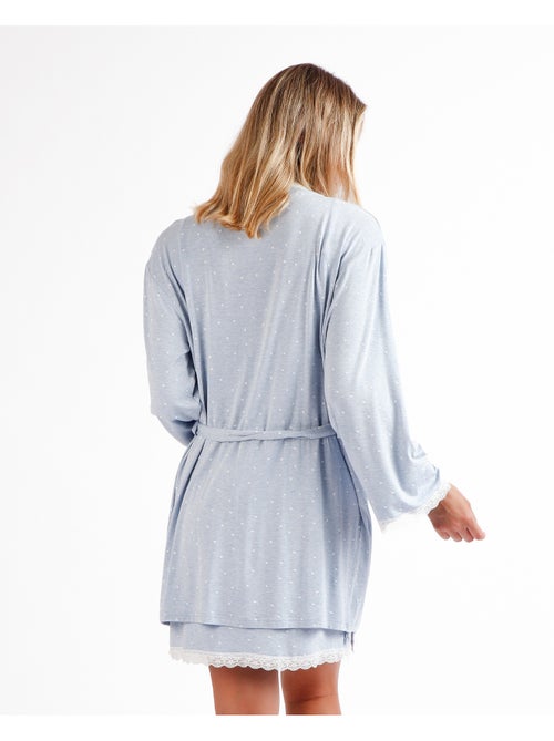 Peignoir à manches longues ADMAS CLASSIC pour femme, motif curs doux - Kiabi