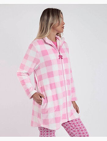 Peignoir à manches longues chaud Vichy Mood pour femme BARBIE
