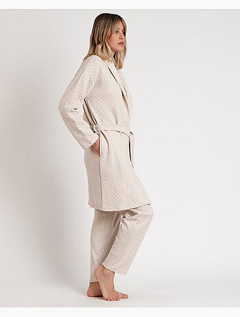 Peignoir à pois bio à manches longues ADMAS CLASSIC pour femme